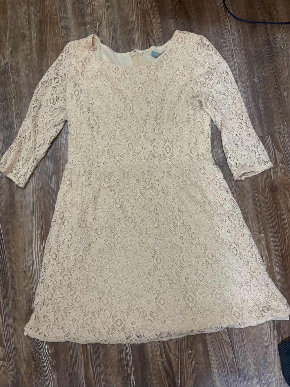 Flying Tomato Lace A-Line Dress in Cream